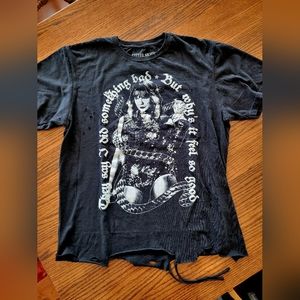 NEW Taylor Swift reputation 'I Did Something Bad' Distressed T-Shirt, Sz M